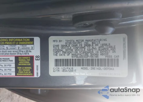 2013 Toyota Corolla L from USA, damaged, VIN 5YFBU4EE4DP155185